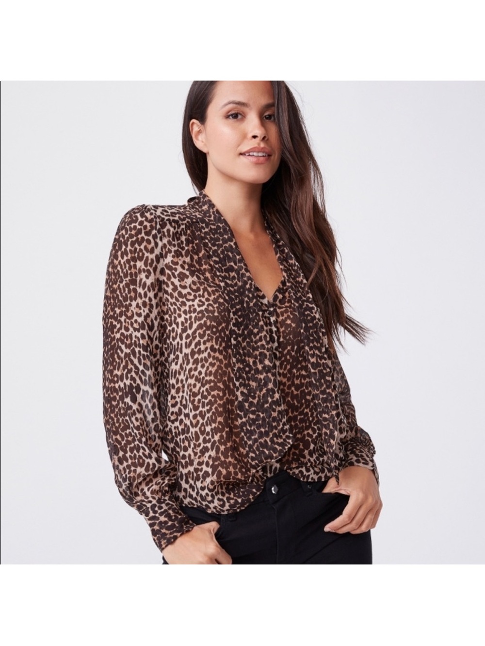 PAIGE cleobelle top in natural leopard print